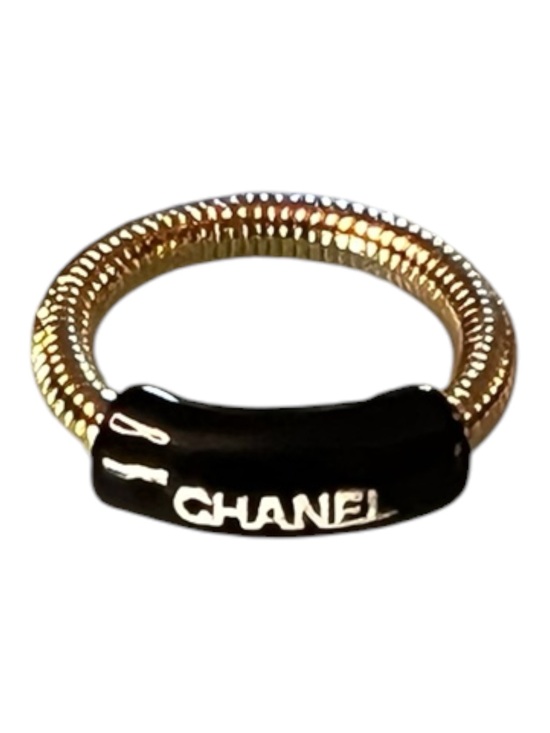 Chanel. Jewelry - Vintage 2001 ChaneI Spiral Ring Size - 7 
Black Spell- Out
